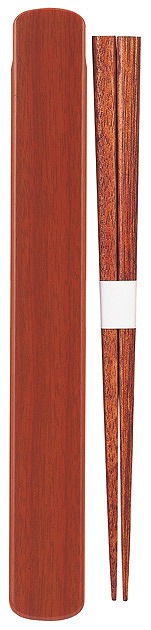 Lacquered Chopsticks & Case Set (L) Zelkova Serrata#塗箸・箸箱セット（大） けやき